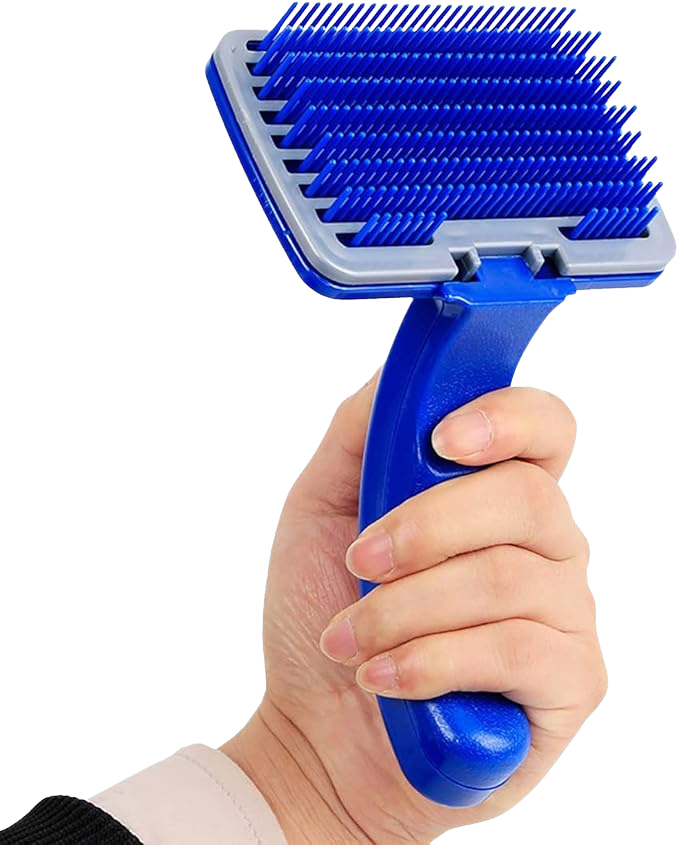 pets grooming slicker brush for dogs & cats (blue, medium)