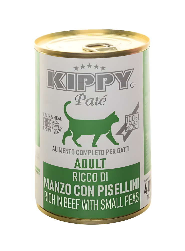 Kippy Wet Food For adult Cat beef with small peas 400 gr