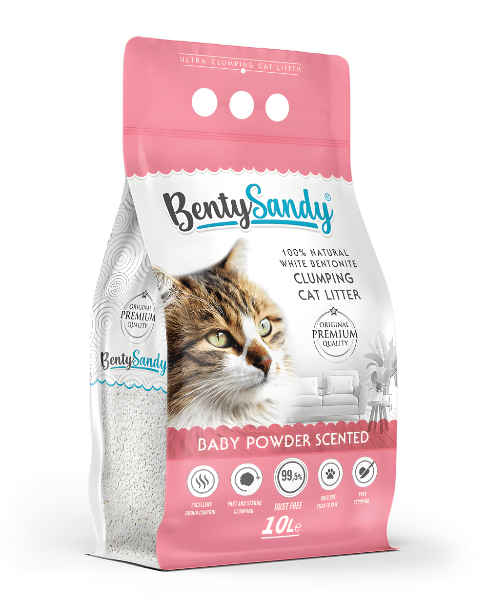 Benty Sandy Cat Clumping Litter Baby Powder Clumping 10L