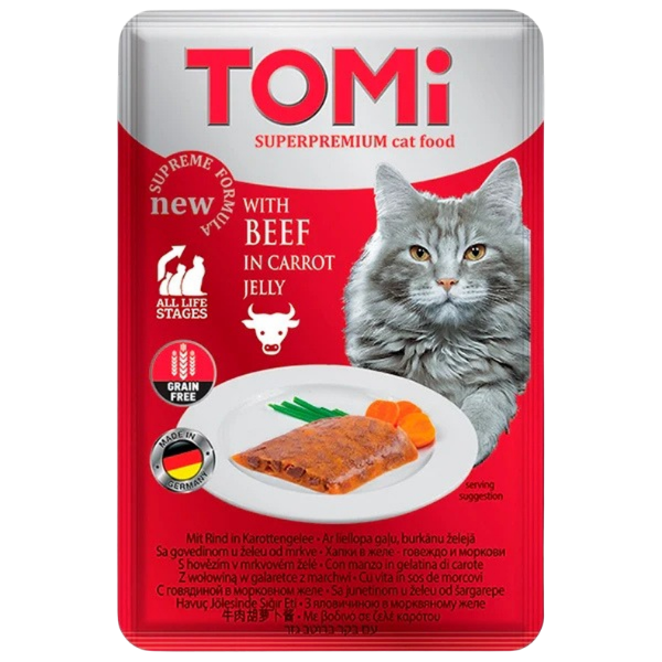 Tomi Pouch Beef in Carrot Jelly Cat 100g