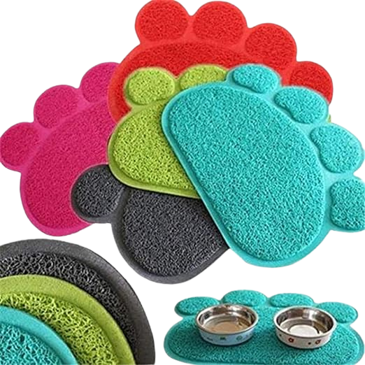 Cat Mat Paw Shape Pad Dog/Cat Litter Mat Pet Puppy Kitty Dish Feeding Food Bowl Placemat Anti-Skid Waterproof Sleeping Pad
