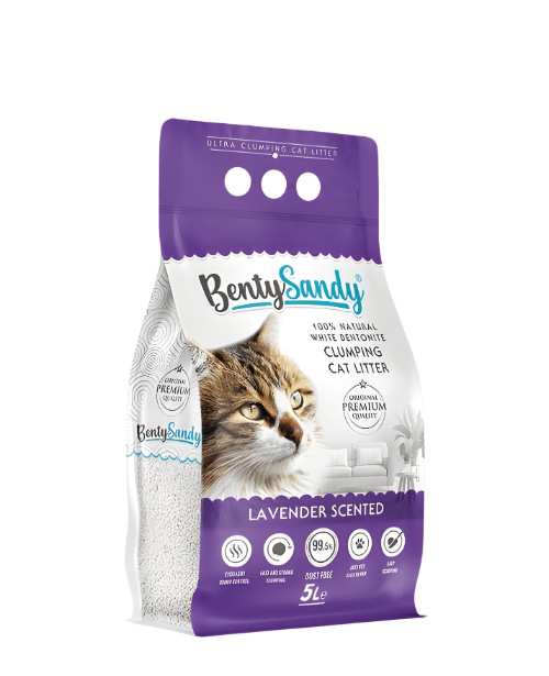 Benty Sandy Cat Clumping Litter Lavender Scent 5 L