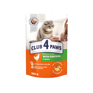 CLUB 4 PAWS Premium Adult Cat Wet Food with chicken in jelly Pouch 100 g