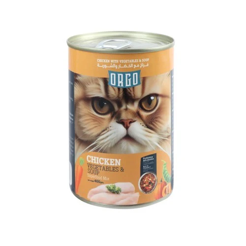 Orgo Wet Cat Food with Chicken and Vegetables in Soup 400 gr