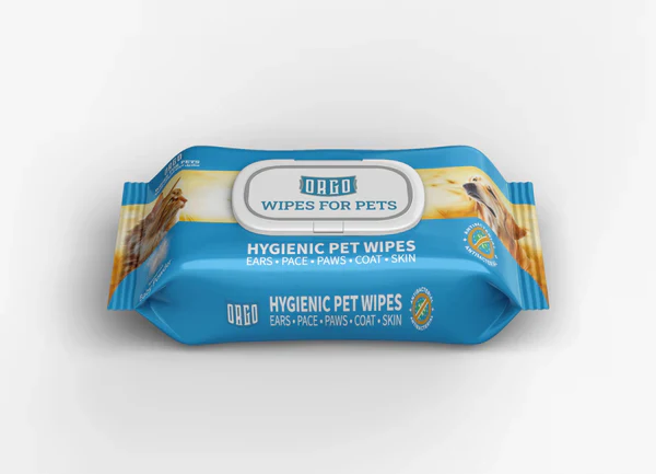 Orgo Pet Wet Wipe Glove Baby Powder Scent 48 wipes - Image 2