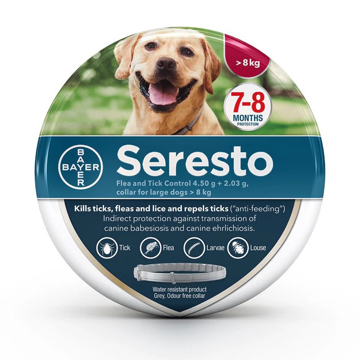 Seresto® Dog Collar Flea & Tick Control - For Dogs Over 8kg