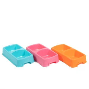 2compartment Plastic Pet Bowl for Dogs and Cats