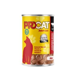Pro Cat Wet Food For Adult in Chunks in Gravy with Beef 415G